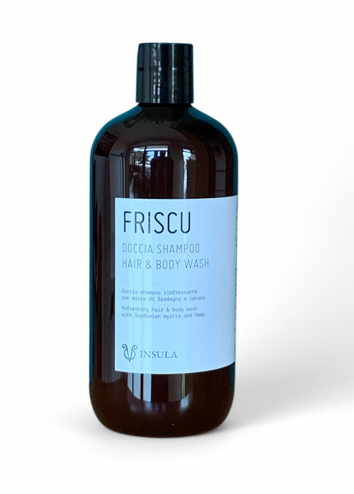 Doccia-shampoo rinfrescante con mirto di Sardegna e canapa. Cremoso e idratante, lascia la pelle morbida e delicatamente rinfrescata.
100% ingredienti naturali, 100% biodegradabile.
Flacone pet ambrato da 500ml
